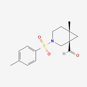 molecular formula C15H19NO3S B11825362 (1R,6S)-6-methyl-3-(4-methylbenzenesulfonyl)-3-azabicyclo[4.1.0]heptane-1-carbaldehyde 