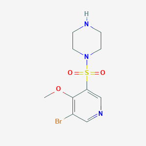 molecular formula C10H14BrN3O3S B11825375 1-((5-Bromo-4-methoxypyridin-3-yl)sulfonyl)piperazine 