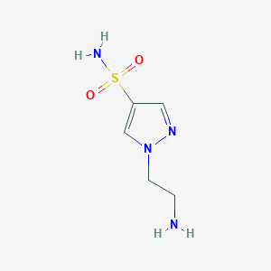 molecular formula C5H10N4O2S B11825383 1-(2-aminoethyl)-1H-pyrazole-4-sulfonamide 