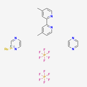 molecular formula C20H19F12N6P2Ru B11825397 4-Methyl-2-(4-methylpyridin-2-yl)pyridine;2-pyrazin-2-ylpyrazine;ruthenium(2+);dihexafluorophosphate 