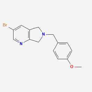 molecular formula C15H15BrN2O B11825472 3-bromo-6-(4-methoxybenzyl)-6,7-dihydro-5H-pyrrolo[3,4-b]pyridine CAS No. 1356087-51-8