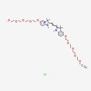 molecular formula C45H65ClN2O10 B11825474 2-[3-[5-[2-[2-[2-(2-Methoxyethoxy)ethoxy]ethoxy]ethoxy]-1,3,3-trimethylindol-1-ium-2-yl]prop-2-enylidene]-1,3,3-trimethyl-5-[2-[2-[2-(2-prop-2-ynoxyethoxy)ethoxy]ethoxy]ethoxy]indole;chloride 