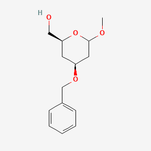 molecular formula C14H20O4 B11825540 D-erythro-Hexopyranoside, methyl 2,4-dideoxy-3-O-(phenylmethyl)-(9CI) 