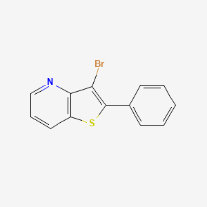 molecular formula C13H8BrNS B11825556 3-Bromo-2-phenylthieno[3,2-b]pyridine 