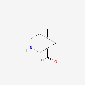 molecular formula C8H13NO B11825558 (1R,6S)-6-methyl-3-azabicyclo[4.1.0]heptane-1-carbaldehyde 