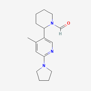 2-(4-Methyl-6-(pyrrolidin-1-yl)pyridin-3-yl)piperidine-1-carbaldehyde