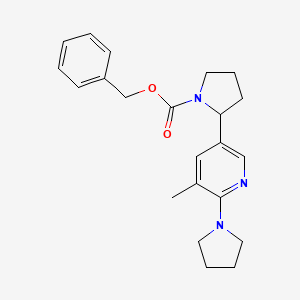 molecular formula C22H27N3O2 B11825719 Benzyl 2-(5-methyl-6-(pyrrolidin-1-yl)pyridin-3-yl)pyrrolidine-1-carboxylate 