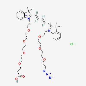 3-[2-[2-[2-[2-[2-[(1E,3E)-5-[1-[2-[2-[2-(2-azidoethoxy)ethoxy]ethoxy]ethyl]-3,3-dimethylindol-2-ylidene]penta-1,3-dienyl]-3,3-dimethylindol-1-ium-1-yl]ethoxy]ethoxy]ethoxy]ethoxy]propanoic acid;chloride