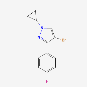 molecular formula C12H10BrFN2 B11825843 4-bromo-1-cyclopropyl-3-(4-fluorophenyl)-1H-pyrazole 