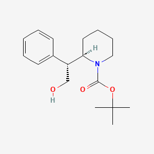 molecular formula C18H27NO3 B11825858 tert-butyl (R)-2-((R)-2-hydroxy-1-phenylethyl)piperidine-1-carboxylate 