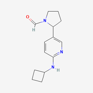 molecular formula C14H19N3O B11825860 2-(6-(Cyclobutylamino)pyridin-3-yl)pyrrolidine-1-carbaldehyde 