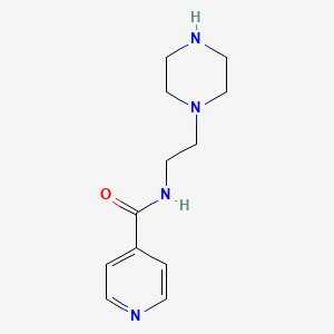 molecular formula C12H18N4O B1182588 N-[2-(1-piperazinyl)ethyl]isonicotinamide 