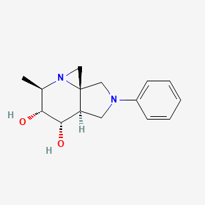 molecular formula C15H20N2O2 B11825909 (3aR,4S,5R,6R,8aR)-6-methyl-2-phenylhexahydro-1H,8H-azirino[1,2-a]pyrrolo[3,4-b]pyridine-4,5-diol 