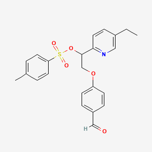 molecular formula C23H23NO5S B11825927 1-(5-Ethylpyridin-2-yl)-2-(4-formylphenoxy)ethyl 4-methylbenzenesulfonate 