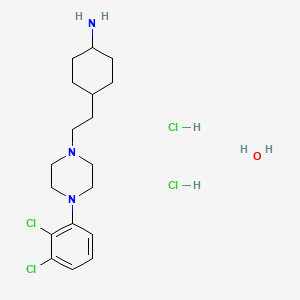 4-[2-[4-(2,3-dichlorophenyl)piperazin-1-yl]ethyl]cyclohexan-1-amine;hydrate;dihydrochloride