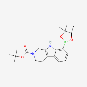 molecular formula C22H31BN2O4 B11825977 tert-Butyl 8-(4,4,5,5-tetramethyl-1,3,2-dioxaborolan-2-yl)-3,4-dihydro-1H-pyrido[3,4-b]indole-2(9H)-carboxylate 