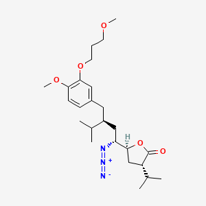 molecular formula C25H39N3O5 B11826102 (3S,5S)-5-((1R,3S)-1-azido-3-(4-methoxy-3-(3-methoxypropoxy)benzyl)-4-methylpentyl)-3-isopropyldihydrofuran-2(3H)-one 