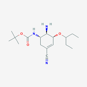 tert-butyl ((1S,5R,6R)-6-amino-3-cyano-5-(pentan-3-yloxy)cyclohex-3-en-1-yl)carbamate