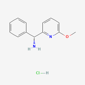 molecular formula C13H15ClN2O B11826129 (1R)-1-(6-methoxypyridin-2-yl)-1-phenylmethanamine hydrochloride 