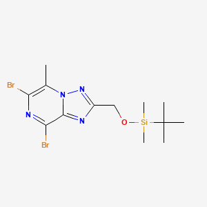 6,8-Dibromo-2-(((tert-butyldimethylsilyl)oxy)methyl)-5-methyl-[1,2,4]triazolo[1,5-a]pyrazine