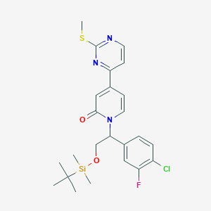 1-(2-((tert-Butyldimethylsilyl)oxy)-1-(4-chloro-3-fluorophenyl)ethyl)-4-(2-(methylthio)pyrimidin-4-yl)pyridin-2(1H)-one