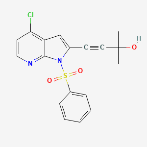 4-(4-Chloro-1-(phenylsulfonyl)-1H-pyrrolo[2,3-b]pyridin-2-yl)-2-methylbut-3-yn-2-ol