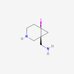 molecular formula C7H13IN2 B11826285 1-[(1S,6R)-6-iodo-3-azabicyclo[4.1.0]heptan-1-yl]methanamine 