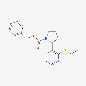 molecular formula C19H22N2O2S B11826363 Benzyl 2-(2-(ethylthio)pyridin-3-yl)pyrrolidine-1-carboxylate 