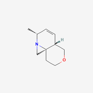 molecular formula C10H15NO B11826396 (4aR,7R,9aS)-7-methyl-3,4,7,9a-tetrahydro-1H,5H-azirino[1,2-a]pyrano[4,3-b]pyridine 