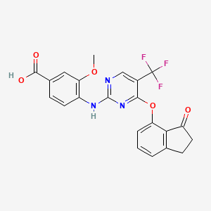 3-Methoxy-4-((4-((3-oxo-2,3-dihydro-1H-inden-4-yl)oxy)-5-(trifluoromethyl)pyrimidin-2-yl)amino)benzoic acid