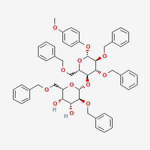 molecular formula C54H58O12 B11826438 Bn(-2)[Bn(-6)]L-Gal(b1-4)[Bn(-2)][Bn(-3)][Bn(-6)]L-Glc(b)-O-Ph(4-OMe) 