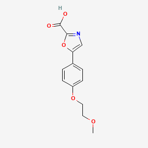 molecular formula C13H13NO5 B11826464 5-(4-(2-Methoxyethoxy)phenyl)oxazole-2-carboxylic acid 