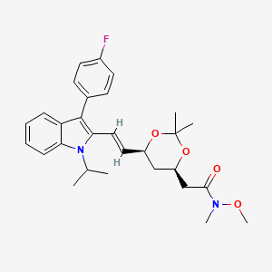 2-((4R,6S)-6-((E)-2-(3-(4-fluorophenyl)-1-isopropyl-1H-indol-2-yl)vinyl)-2,2-dimethyl-1,3-dioxan-4-yl)-N-methoxy-N-methylacetamide