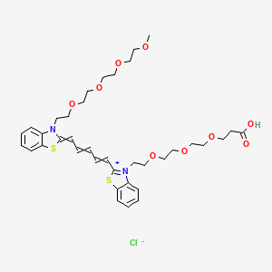 molecular formula C37H49ClN2O9S2 B11826578 3-[2-[2-[2-[2-[5-[3-[2-[2-[2-(2-methoxyethoxy)ethoxy]ethoxy]ethyl]-1,3-benzothiazol-2-ylidene]penta-1,3-dienyl]-1,3-benzothiazol-3-ium-3-yl]ethoxy]ethoxy]ethoxy]propanoic acid;chloride 