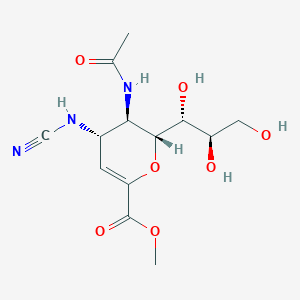 methyl (2R,3R,4S)-3-acetamido-4-cyanamido-2-((1R,2R)-1,2,3-trihydroxypropyl)-3,4-dihydro-2H-pyran-6-carboxylate