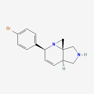 molecular formula C14H15BrN2 B11826669 (3aR,6S,8aS)-6-(4-bromophenyl)-2,3,3a,6-tetrahydro-1H,8H-azirino[1,2-a]pyrrolo[3,4-b]pyridine 