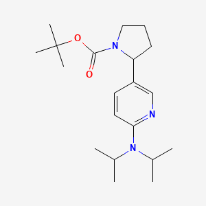 molecular formula C20H33N3O2 B11826729 tert-Butyl 2-(6-(diisopropylamino)pyridin-3-yl)pyrrolidine-1-carboxylate 