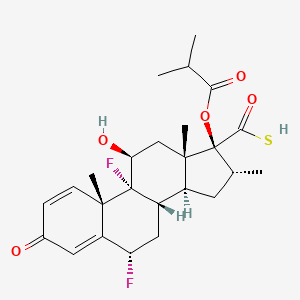 molecular formula C25H32F2O5S B11826742 (6S,8S,9R,10S,11S,13S,14S,16R,17S)-6,9-difluoro-11-hydroxy-10,13,16-trimethyl-17-(2-methylpropanoyloxy)-3-oxo-6,7,8,11,12,14,15,16-octahydrocyclopenta[a]phenanthrene-17-carbothioic S-acid 