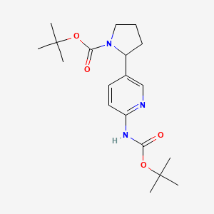 tert-Butyl 2-(6-((tert-butoxycarbonyl)amino)pyridin-3-yl)pyrrolidine-1-carboxylate