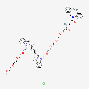 N-[3-(2-azatricyclo[10.4.0.04,9]hexadeca-1(16),4,6,8,12,14-hexaen-10-yn-2-yl)-3-oxopropyl]-3-[2-[2-[2-[2-[2-[(2E,4E)-5-[1-[2-[2-[2-(2-methoxyethoxy)ethoxy]ethoxy]ethyl]-3,3-dimethylindol-1-ium-2-yl]penta-2,4-dienylidene]-3,3-dimethylindol-1-yl]ethoxy]ethoxy]ethoxy]ethoxy]propanamide;chloride