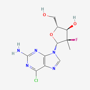 molecular formula C11H13ClFN5O3 B11826980 (2R,3R,4R,5R)-5-(2-amino-6-chloro-9H-purin-9-yl)-4-fluoro-2-(hydroxymethyl)-4-methyloxolan-3-ol 