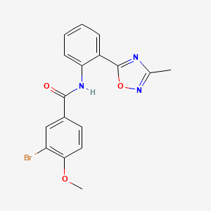 molecular formula C17H14BrN3O3 B1182710 3-bromo-4-methoxy-N-[2-(3-methyl-1,2,4-oxadiazol-5-yl)phenyl]benzamide 