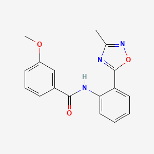 molecular formula C17H15N3O3 B1182712 3-methoxy-N-[2-(3-methyl-1,2,4-oxadiazol-5-yl)phenyl]benzamide 