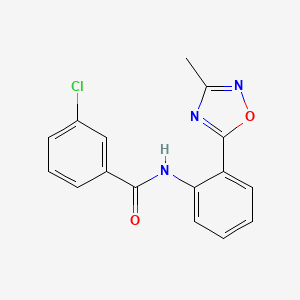 molecular formula C16H12ClN3O2 B1182715 3-chloro-N-[2-(3-methyl-1,2,4-oxadiazol-5-yl)phenyl]benzamide 