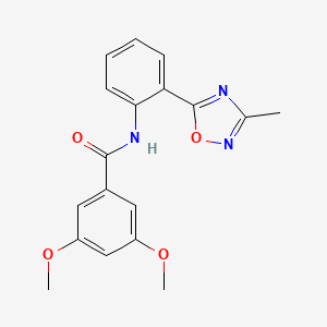 molecular formula C18H17N3O4 B1182716 3,5-dimethoxy-N-[2-(3-methyl-1,2,4-oxadiazol-5-yl)phenyl]benzamide 