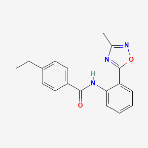 molecular formula C18H17N3O2 B1182721 4-ethyl-N-[2-(3-methyl-1,2,4-oxadiazol-5-yl)phenyl]benzamide 