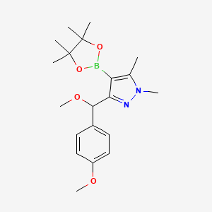 3-[Methoxy-(4-methoxyphenyl)methyl]-1,5-dimethyl-4-(4,4,5,5-tetramethyl-1,3,2-dioxaborolan-2-yl)pyrazole