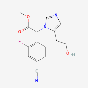 Methyl 2-(4-cyano-2-fluorophenyl)-2-(5-(2-hydroxyethyl)-1H-imidazol-1-yl)acetate