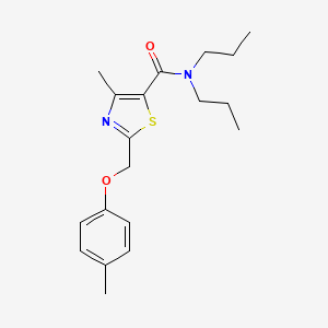 molecular formula C19H26N2O2S B1182748 4-methyl-2-[(4-methylphenoxy)methyl]-N,N-dipropyl-1,3-thiazole-5-carboxamide 