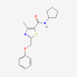 molecular formula C17H20N2O2S B1182750 N-cyclopentyl-4-methyl-2-(phenoxymethyl)-1,3-thiazole-5-carboxamide 